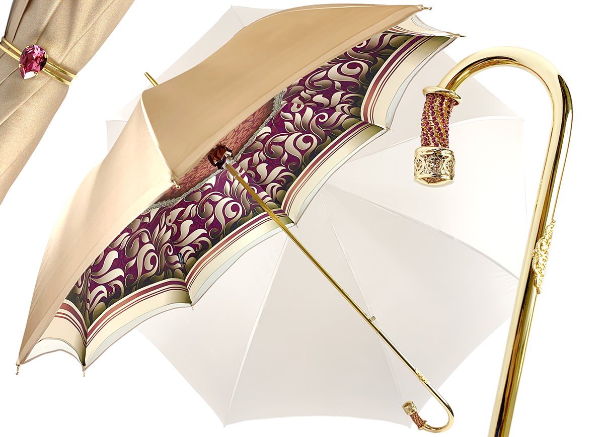 Handmade Cream Umbrella - Abstract Design – ilMarchesato - Luxury
