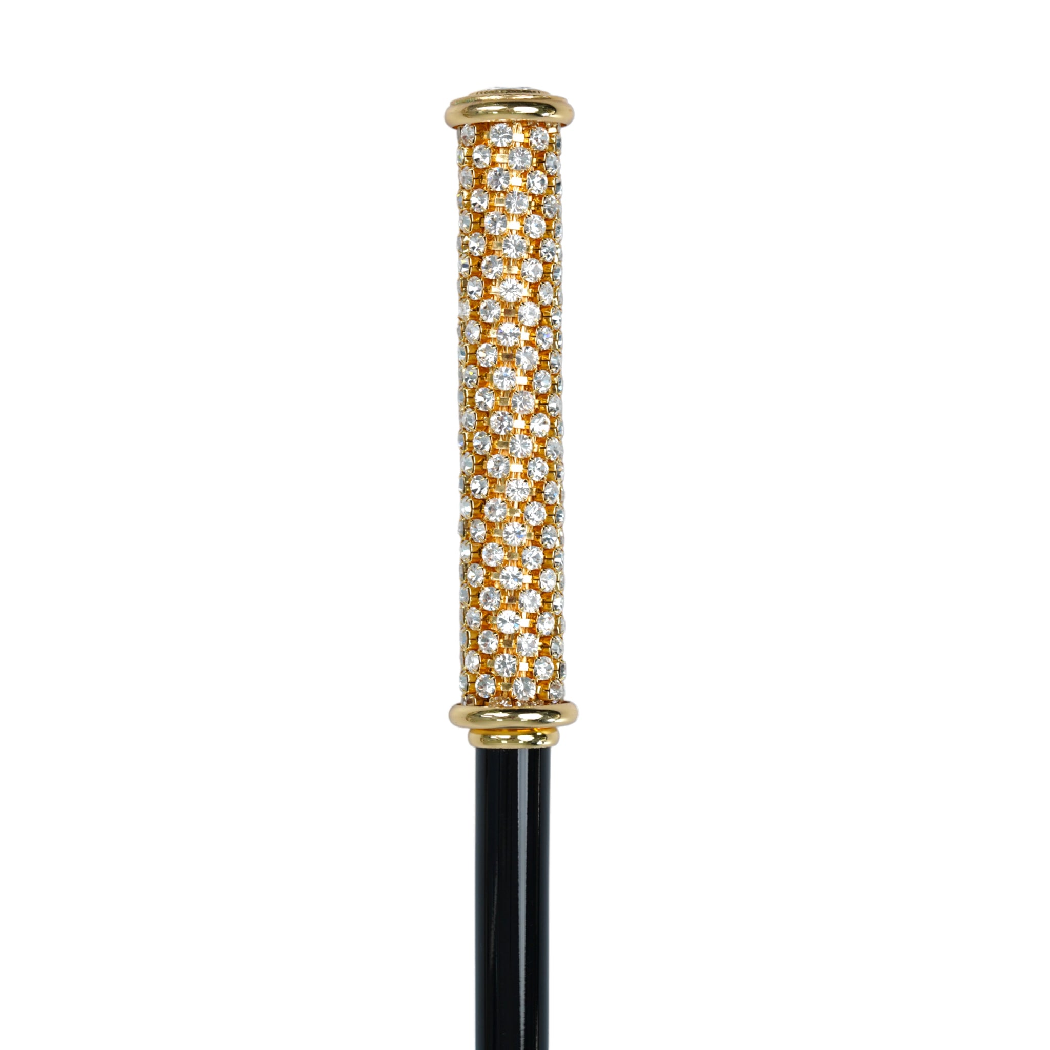 Regal Crystal Touch: 24K Gold-Plated Walking Sticks with Crystals