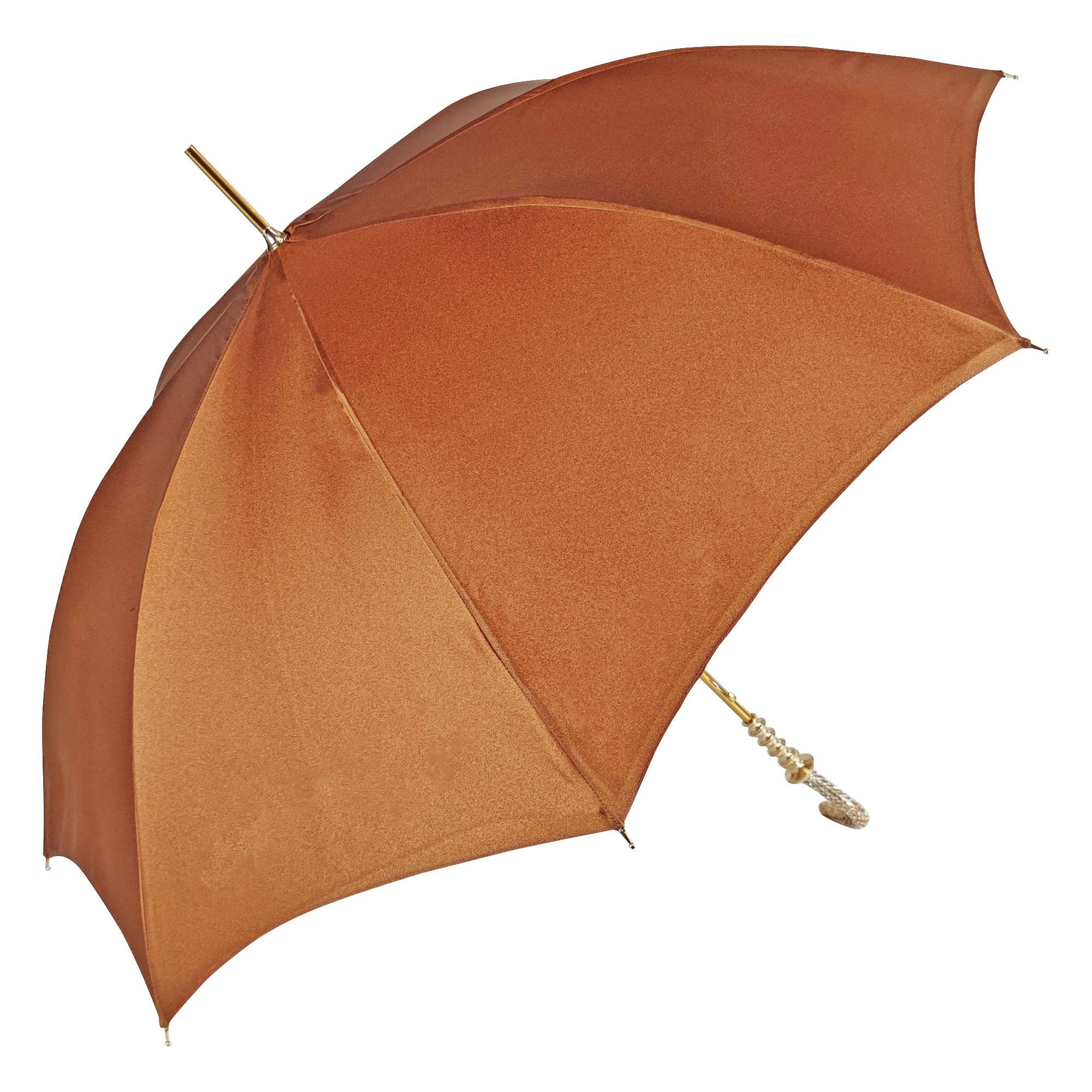 Elegant Man's umbrella with orange ostrich leather handle – ilMarchesato -  Luxury Umbrellas, Canes and Shoehorns