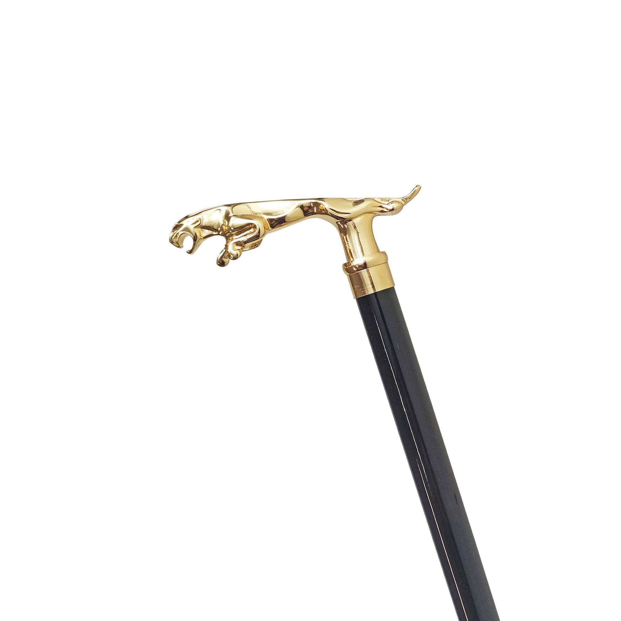 24K goldplated jaguar walking stick – ilMarchesato - Luxury