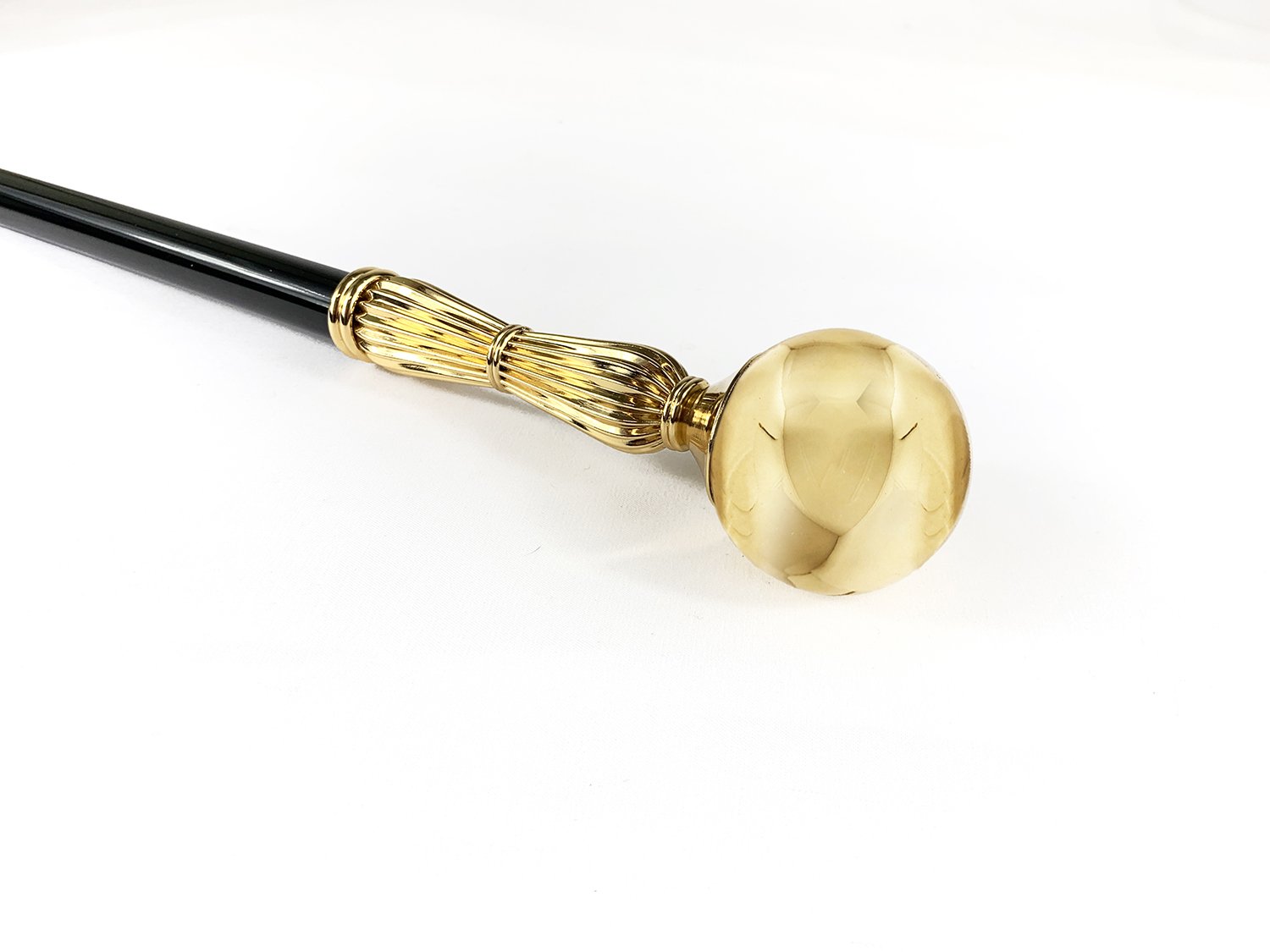 Sturdy and Elegant Walking Stick - Brass Sphere With a Mirror